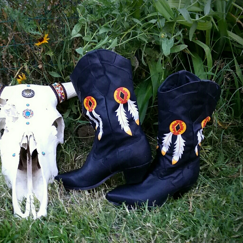 Vintage Code West/Dan Post Feather festival boots